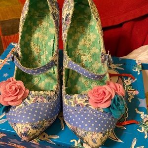 Irregular Choice Courtesan Floral Too Blue US10